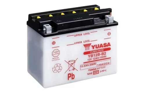 Baterie moto Yuasa YB12B-B2 convențională fără electrolit, 12V 11,6Ah