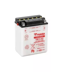  Baterie moto Yuasa YB14-A2 convențională fără electrolit, 12V 14,7Ah