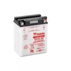   Baterie moto Yuasa YB14L-B2 convențională fără electrolit, 12V 14,7Ah