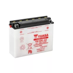   Baterie moto Yuasa YB16AL-A2 convențională fără electrolit, 12V 16Ah