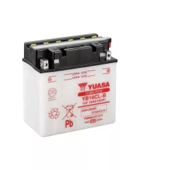   Baterie moto Yuasa YB16CL-B convențională fără electrolit, 12V 19Ah