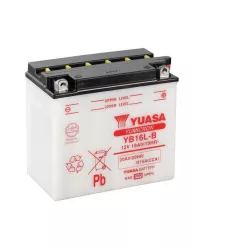   Baterie moto Yuasa YB16L-B convențională fără electrolit, 12V 20Ah