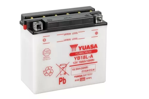 Baterie moto Yuasa YB18L-A convențională fără electrolit, 12V 18,9Ah