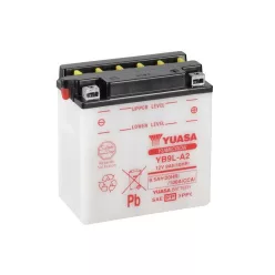   Baterie moto Yuasa YB9L-A2 convențională fără electrolit, 12V 9,5Ah