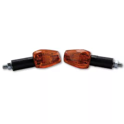   Semnalizator Highsider Imola 1 mini cu bec, tijă lungă 40 mm, corp negru, dispersor portocaliu (pereche)