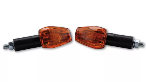 Semnalizator Highsider Imola 1 mini cu bec, tijă lungă 40 mm, corp negru, dispersor portocaliu (pereche)