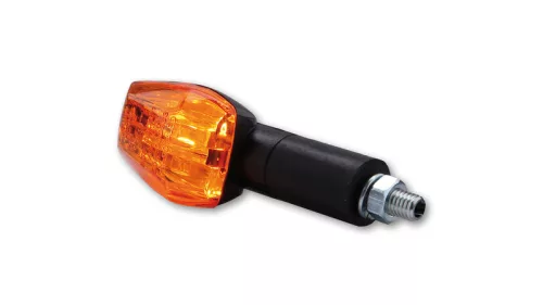 Semnalizator Highsider Imola 1 mini cu bec, tijă lungă 40 mm, corp negru, dispersor portocaliu (pereche)