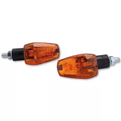   Semnalizator Highsider Imola 1 mini cu bec, tijă scurtă 20 mm, corp negru, dispersor portocaliu (pereche)