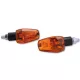 Semnalizator Highsider Imola 1 mini cu bec, tijă scurtă 20 mm, corp negru, dispersor portocaliu (pereche)