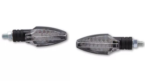 Semnalizator Highsider Como LED, corp negru, dispersor transparent, față și spate (pereche)