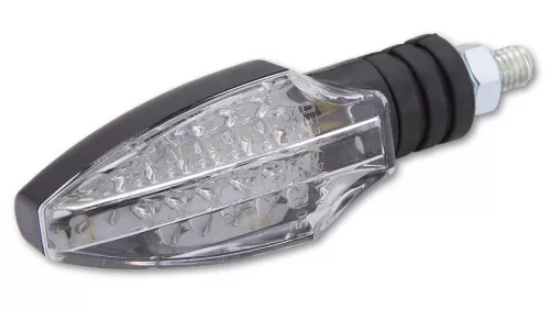 Semnalizator Highsider Como LED, corp negru, dispersor transparent, față și spate (pereche)
