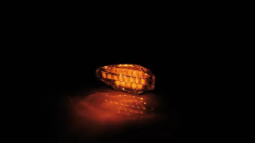 Semnalizator Highsider Como LED, corp negru, dispersor transparent, față și spate (pereche)