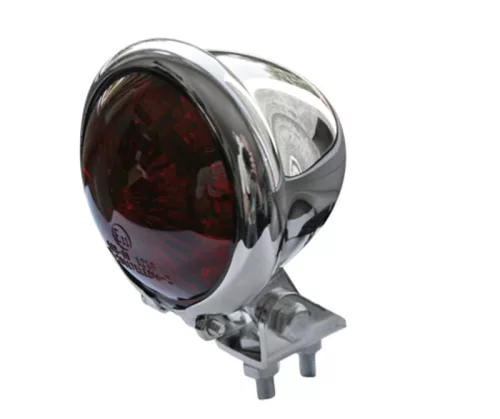 Stop Highsider stil Bates LED, corp crom, dispersor roșu (bucată)