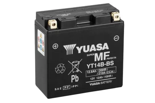 Baterie moto Yuasa YT14B activată din fabrică, 12V 12,6Ah