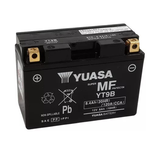 Baterie moto Yuasa YT9B activată din fabrică, 12V 8,4Ah