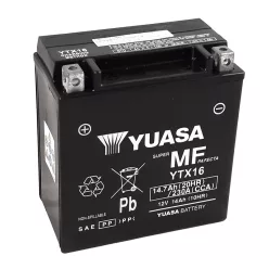 Baterie moto Yuasa YTX16 activată din fabrică, 12V 14Ah